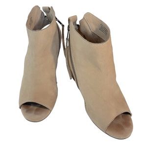 Diba True Open Toe Bootie - Wedge Heel - Tan/Beige